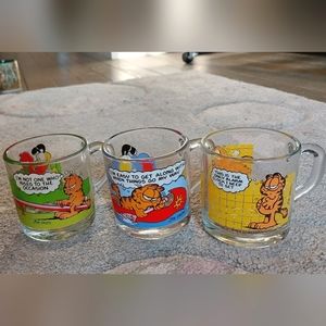 Set of 3 Vintage Garfield McDonald's mugs